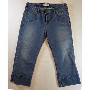 Levi Strauss Signature Capri Jeans Women's Size 16 Blue Denim Stretch Mid Rise